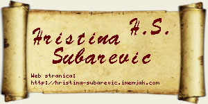 Hristina Šubarević vizit kartica